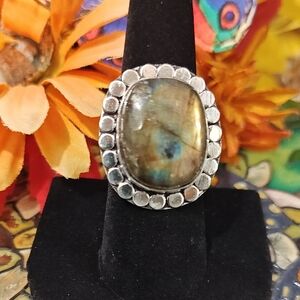 Laboradorite Gemstone Ring - Size 7 3/4